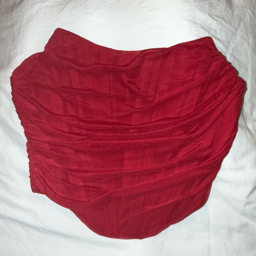 Red Women's corset crop top